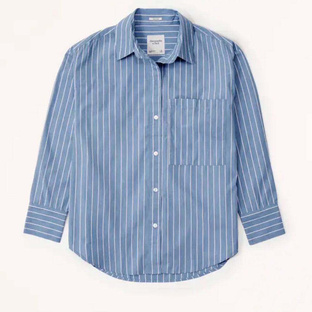 Abercrombie Oversized Poplin Button-Up Shirt